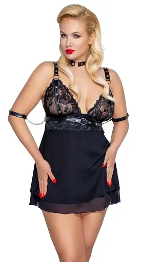 Комплект Cottelli Collection Bondage Babydoll XL черный - фото 3