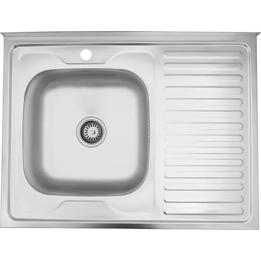 Кухонна мийка Kroner KRP Satin - 6080L (0,6 мм) (CV022825) - фото 1