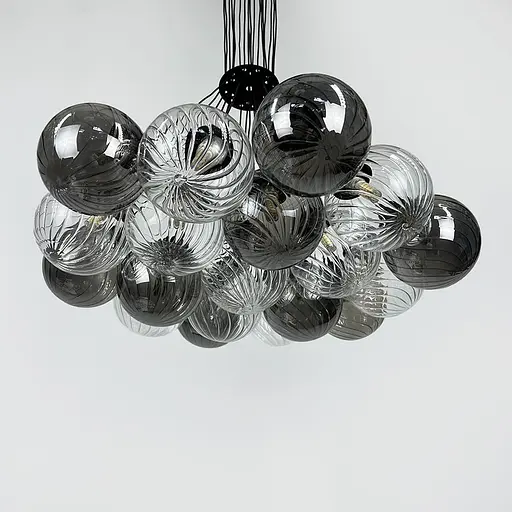 Люстра-пучок на 19 плафонів графіт+прозорий Ø 65 см | Line F | Арт. 1034/19 BK - фото 4