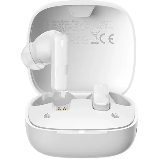 Бездротові навушники Baseus Bowie E20 True Wireless Earphones, IPX5, BT5.3, ENC, 35mAh, 500mAh, 8h, White A00069700223-00