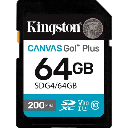 Карта пам'яті SDXC (UHS-1 U3) Kingston Canvas Go! Plus 64Gb class 10 A2 V30 (R200MB/s) - фото 1