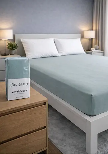 Простирадло 160х200+30 см оливковий