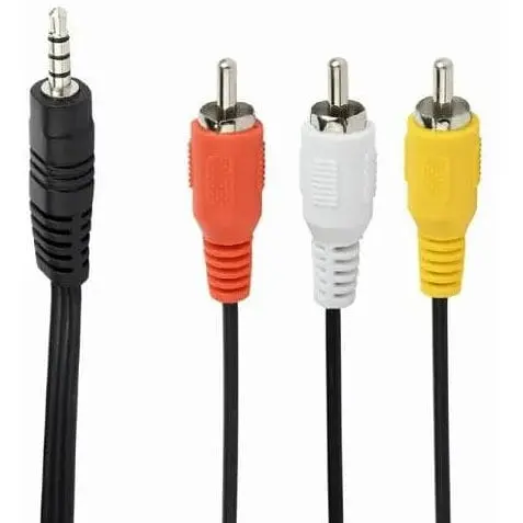 Кабель-переходник Cablexpert 3.5 мм M - 3xRCA M 2 м черный (CCA-4P2R-2M) - фото 1