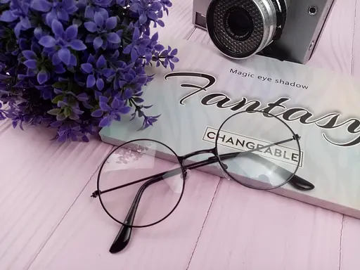 Іміджеві окуляри круглі з прозорим склом чорні - фото 2