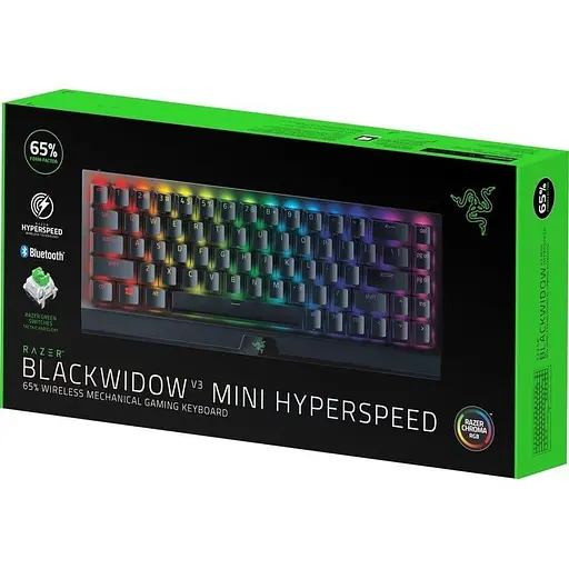 Клавіатура Razer BlackWidow V3 Mini Hyperspeed Green Wireless Black (RZ03-03891600-R3R1) - фото 5