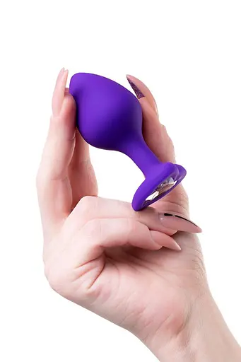 Анальна пробка ToDo Anal Plug Diamond Heart 8 см (фіолетовий) - фото 5