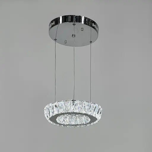 Елегантна люстра з підвісним кришталевим кільцем Ø 24 см | Арт. (T) C 126/1 (250) | Line F - фото 1