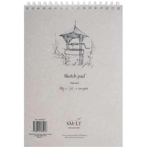 Альбом для ескізів на спіралі SM-LT Art А5 Authentic 100г/м2 70л натуральний колір - фото 1
