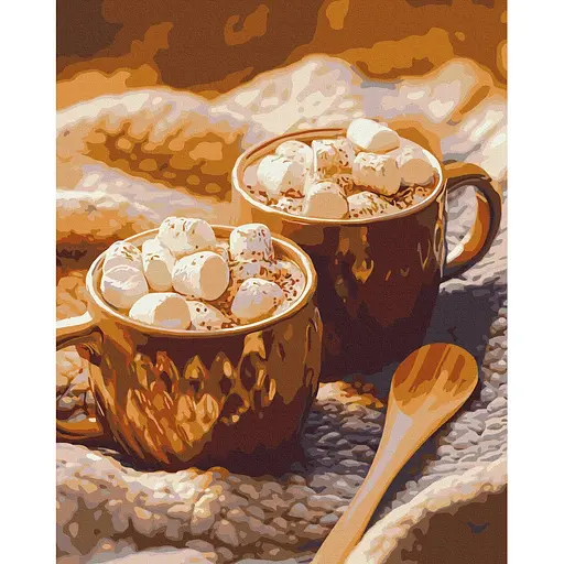 Картина по номерам на подрамнике Brushme Какао с зефирками