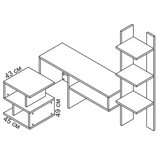 Модульна стінка для вітальні Гербор Єва Німфея альба + Дуб ансберг темний (GRB-1936) - фото 4