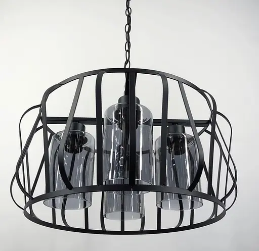 Сучасний світильник в корпусі чорного кольору на 4 плафони Line.F Колір плафона Графітовий - фото 1