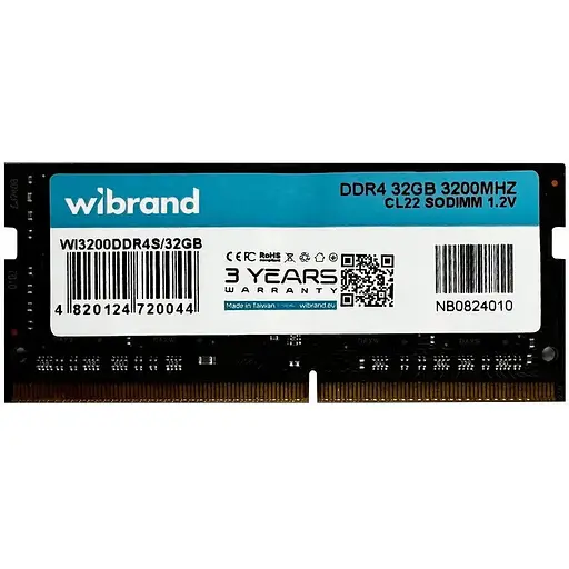 Оперативная память DDR4 Wibrand 32 GB 3200MHz CL22 SODIMM - фото 1