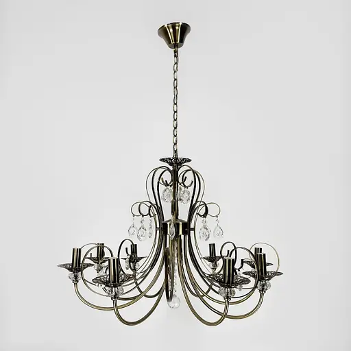 Бронзова люстра-підсвічник на 8 ламп у корпусі Ø 70 см | Арт. 6349/8 | Line F - фото 1