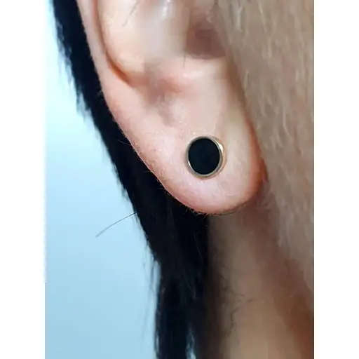 Золоті сережки-пуссети Favoritum з емаллю. 210045 - фото 2