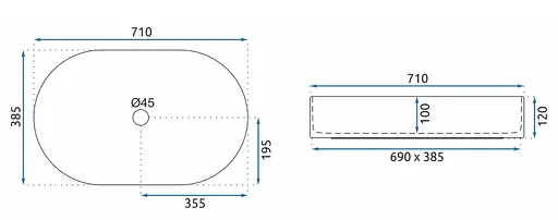 Умивальник Rea Nadia 70 white накладний REA-U5801, Білий - фото 2