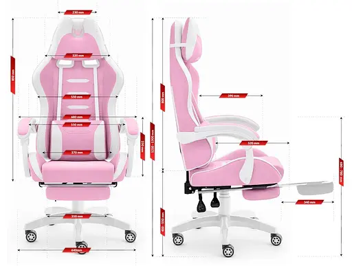 Компьютерное кресло Hell's HC-1039 Pink (тканина) - фото 6