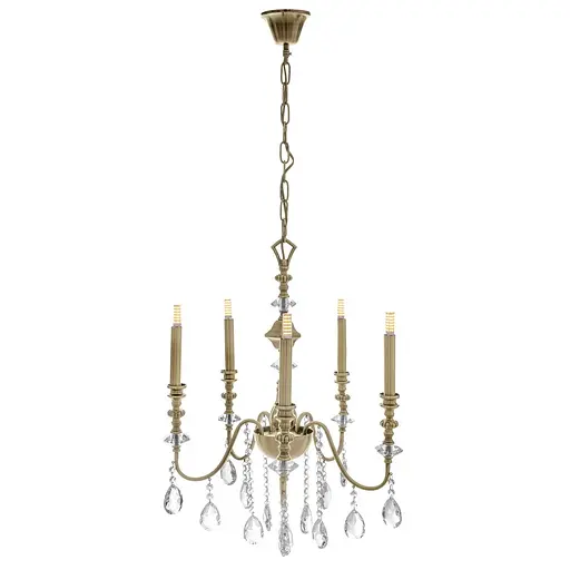 Люстра свеча Brille подвесная хрустальная G9 40W BZ (BCL-680S/5) - фото 5