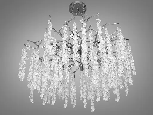 Унікальна підвісна кришталева люстра з алюмінію Гліцинія, 10 ламп - фото 3