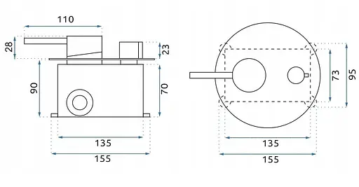 Душова система Rea Lungo brushed copper з виливом + BOX прихованого монтажу REA-P8810, Теплий захід сонця - фото 7