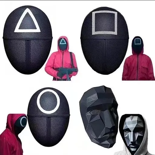 Маска повнолицева з принтом із серіалу Гра в кальмара Netflix (В асортименті) - фото 2