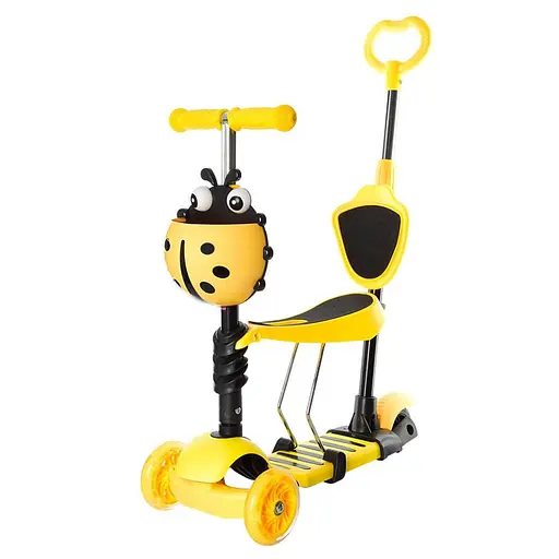 Самокат дитячий 3-х колісний Bambi SC20139(Yellow) з батьківською ручкою - фото 1