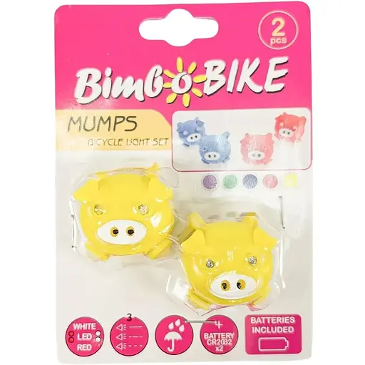 Ліхтар блимавка комплект Bimbo Bike Mumps в силіконовому корпусі 2 шт. жовтий (90303Yellow-IS) - фото 5
