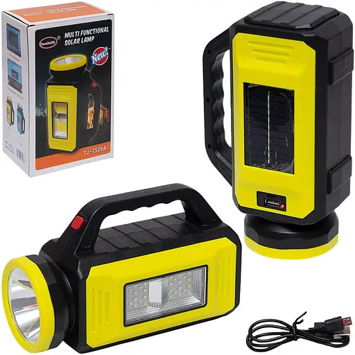 Портативный светодиодный фонарь-лампа TJ-7528B с солнечной панелью и функцией Powerbank