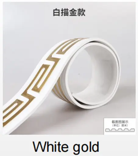 Молдинг 3000x50x6 мм Білий із золотом SW-00002688 - фото 1