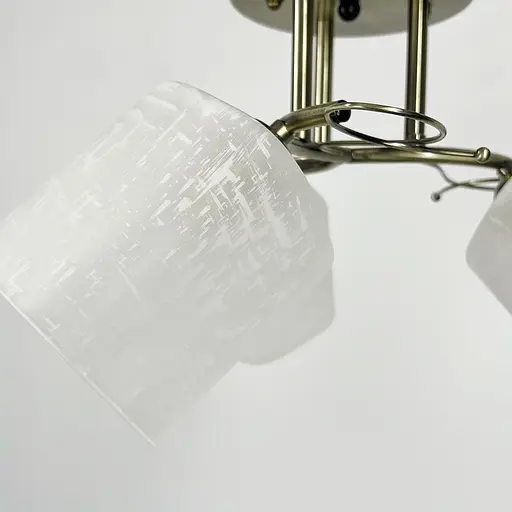 Бронзова люстра на 3 матових плафони з візерунком у корпусі Ø 50 см | Арт. 9321C/3 AB | Line F - фото 5