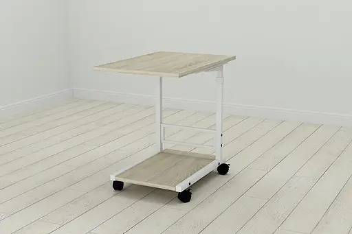 Стол приставной Ferrum-decor Френа 62x40x60 металл Белый ДСП Дуб Сонома 16мм (FRD-102515)