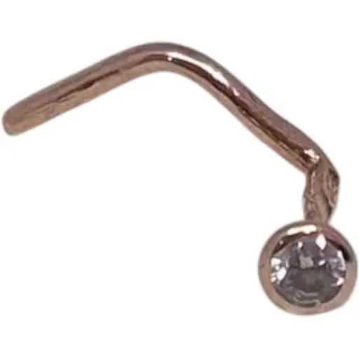 Золотая серьга-пирсинг Астор в нос с фианитом. 2182525Р