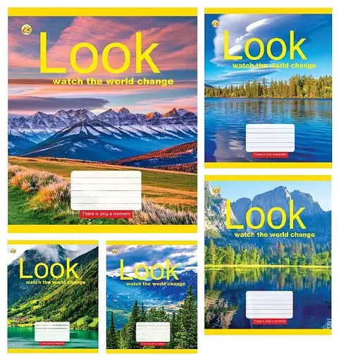 Зошити учнівські 96 аркушів клітинка Тверда 41705 Природа, 10 шт. в упаковці