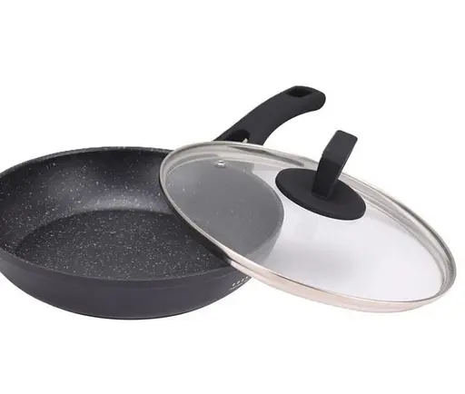 Антипригарная алюминиевая сковорода с крышкой Edenberg EB-7456 ⌀ 28см 2,6л 3-х шаровое мраморное покрытие - фото 2