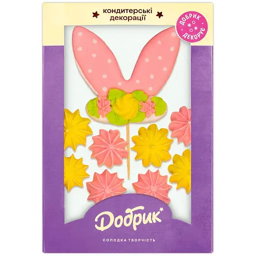 Набор кондитерских декораций Добрик Ушки кролика цвет в ассортименте - фото 2