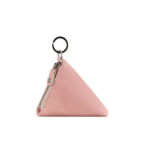 Женская кожаная монетница 2.0 Пирамида розовая - фото 5