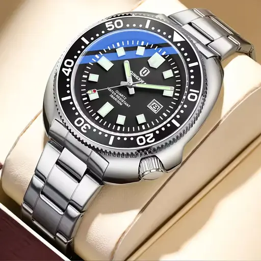 Наручний годинник чоловічий Hemsut Aqua Сріблястий (3506) - фото 2