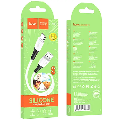 Дата кабель Hoco X82 Silicone USB to Type-C (1m) White - фото 5