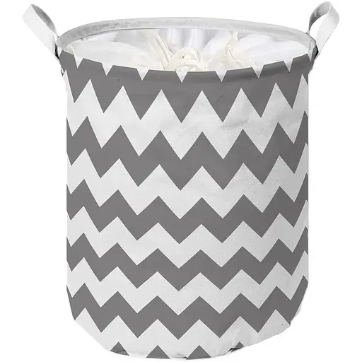Кошик Idea Home LY-03 Zig Zag 35х45 см сірий (LY-03 круг. ткан. з/кр Zig Zag) - фото 1