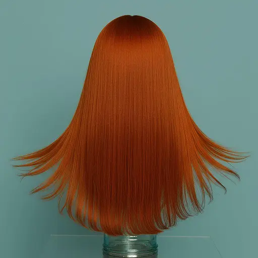 Перука аніме пряме волосся 70 см довгий чубчик жіночий рудий - фото 2