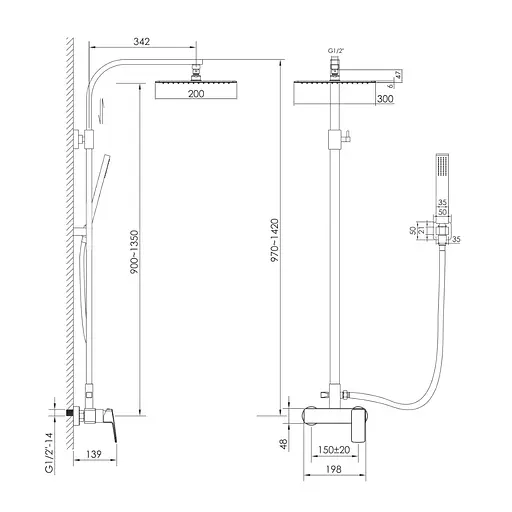 Душова система Imprese Grafiky ZMK061901090, Хром - фото 2