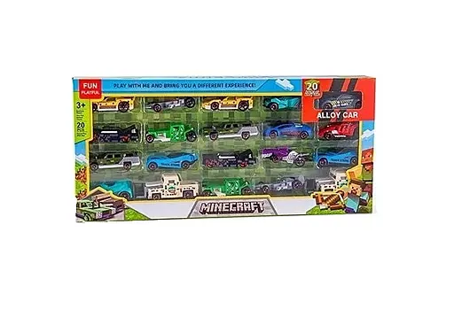 Набор машинок металлопластик 86015 "Minecraft", 20 машинок в наборе, в коробке (6984425650900) - фото 1