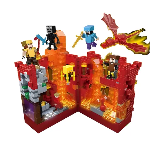 Конструктор Minecraft Вогняна фортеця з LED-підсвіткою на 856 деталей (6649) - фото 3