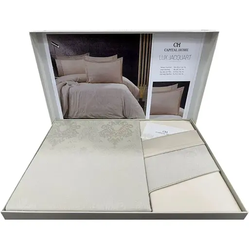 Постільна білизна Beige Жаккард люкс Capital Home pbe0052140 - фото 1