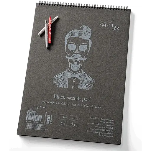 Альбом для рисунку на спіралі SM-LT Art Authentic А3 (29.7х42 см) 165г/м2 30л чорний папір - фото 2