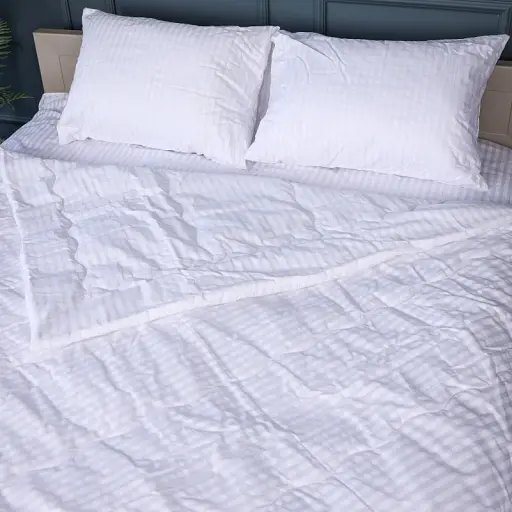 Літній постільний комплект MirSon №2932 Сolor Fun Line Stripe White Bamboo 2х143х210 см білий (2200010961812) - фото 4