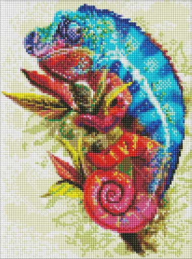 Набір з алмазною мозаїкою Яскравий хамелеон AMO7457, 30x40 см