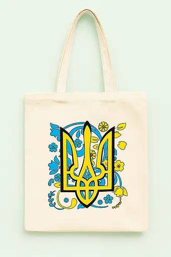 Набор экосумка-раскраска «Тризуб» хлопок 220 г/м2 38х42см ROSA Talent [CD] - фото 2