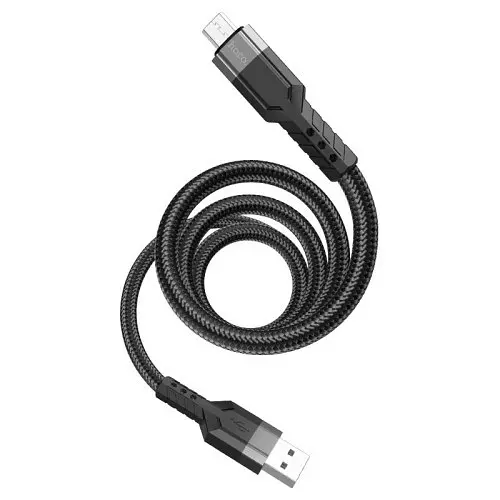 Кабель Hoco U110 charging data cable for Micro/2,4A/1,2 м чорний - фото 1