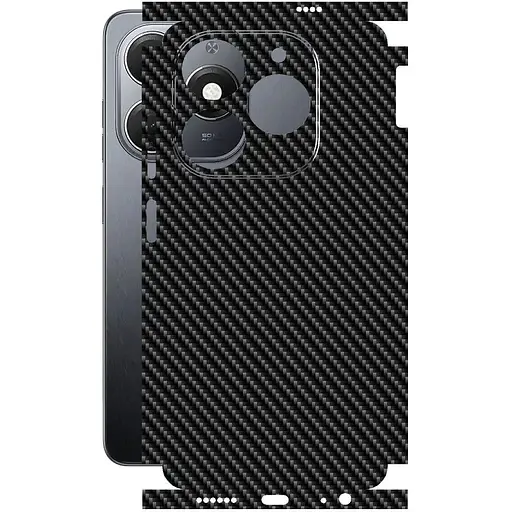 Захисна плівка StatusSKIN для Tecno Spark 20 Корпус Вініл Карбон чорний - фото 1