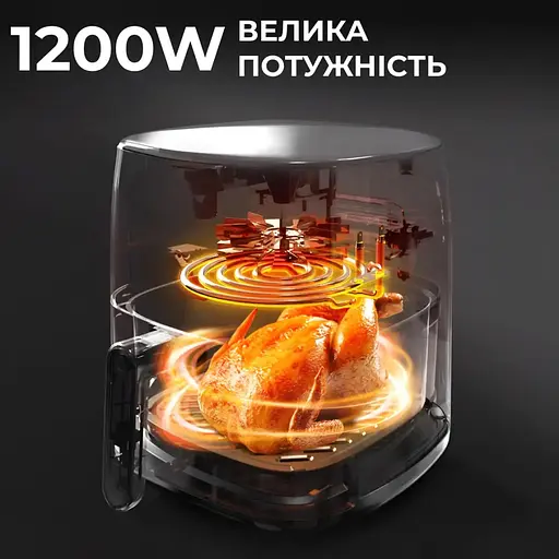 Аэрофритюрница безмасляная Sokany SK-10037 8.8л электрическая сенсорное управление и таймер 1200Вт - фото 5